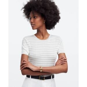 Madewell Micro-Rib Sweater Tee Monument Small